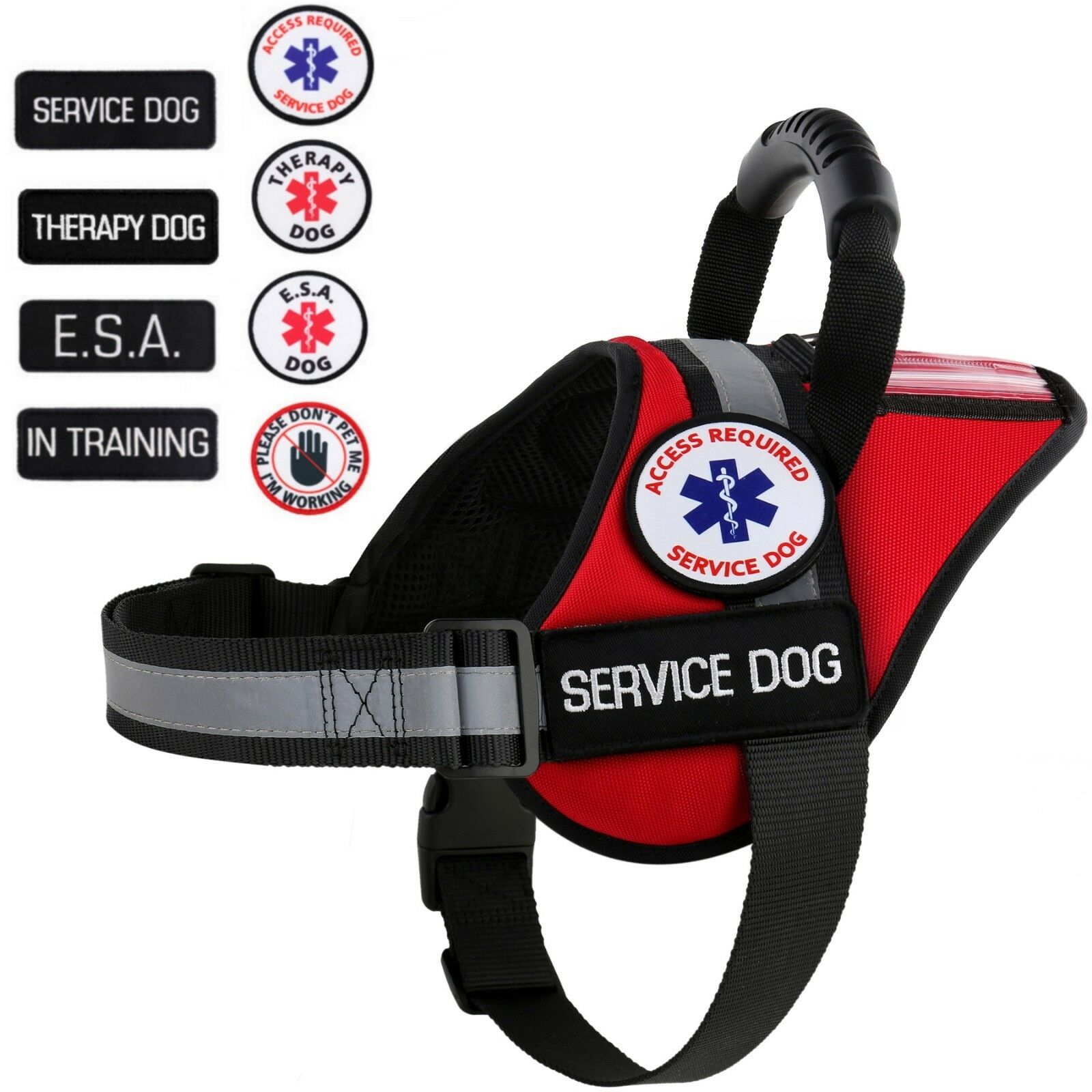 Patch Reflective Label Tag for Dog Harness Vest Service Therapy